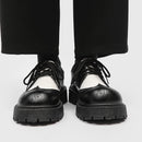 Black Carved Leather Shoes - Schuhe