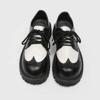 Black Carved Leather Shoes - Z08 Black White / 39 - Schuhe