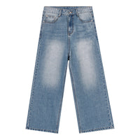 Blue Straight Wide Leg Casual Jeans - Blue / L - Baggy