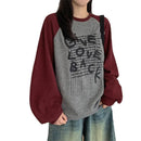 Casual Contrasting Hoodie - Baggy