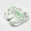 Denim Canvas Bread Shoes Platform Sneakers - Lime / 36 - Schuhe