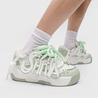 Denim Canvas Bread Shoes Platform Sneakers - Schuhe