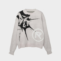 Fashion Round Neck Knitted Sweater - White / L - sweater