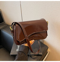 Fashion Women’s Shiny Simple Shoulder Bag - Brown - Taschen Frauen