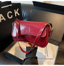 Fashion Women’s Shiny Simple Shoulder Bag - Wine Red - Taschen Frauen