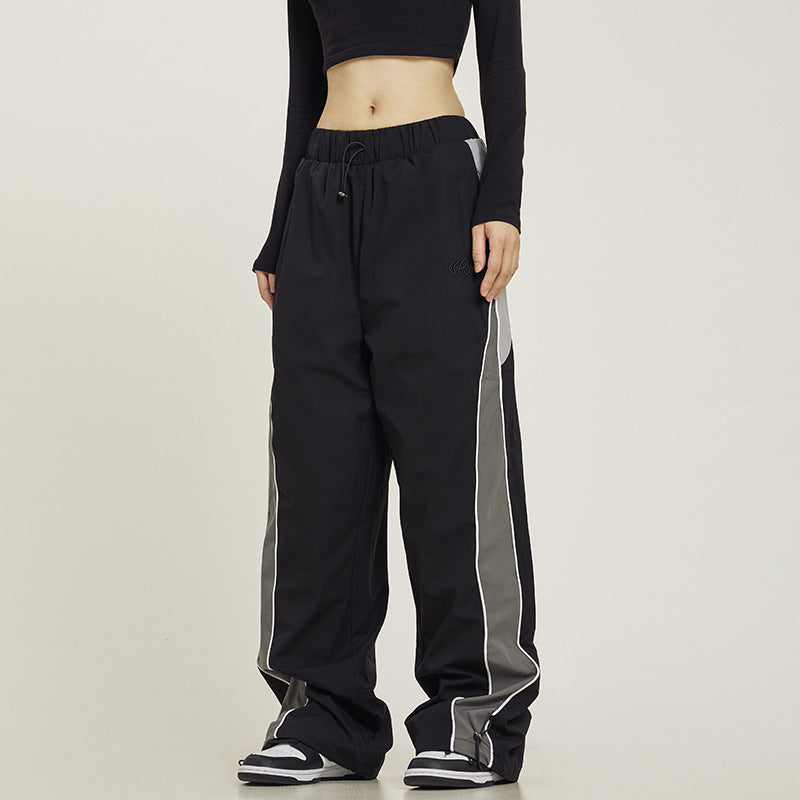 Floor Pants With A Sense Of Drape Men's And Women's Retro Patchwork Sports Pants