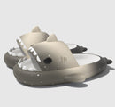 Gradient Shark Slippers 4cm Thick Bottom Shit Feeling Slippers - Grey rice black / 36or37 - Schuhe