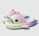 Gradient Shark Slippers 4cm Thick Bottom Shit Feeling Slippers - Milk taro purple / 36or37 - Schuhe
