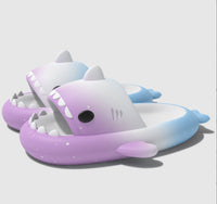 Gradient Shark Slippers 4cm Thick Bottom Shit Feeling Slippers - Purple white blue / 36or37 - Schuhe