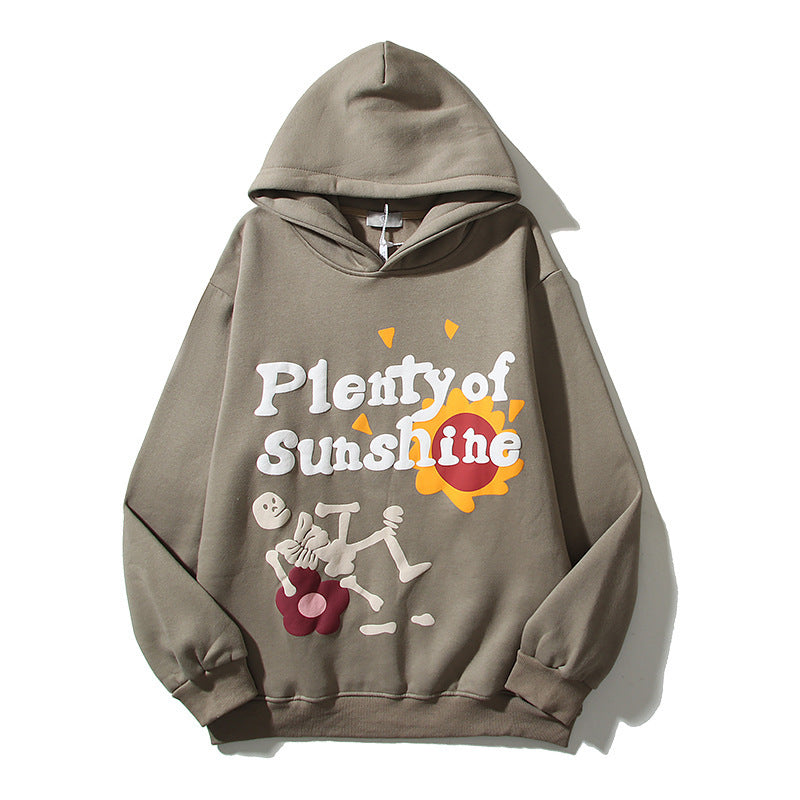 Graffiti Printing Hoodie - Light curry / L - Hoodie