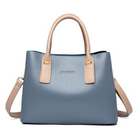 Handbag Soft Leather Large Capacity Versatile Shoulder Crossbody Mom Bag - Blue - Taschen Frauen