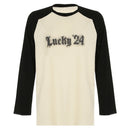 Long Sleeve Casual Sweatshirt - Black And White / L - Baggy
