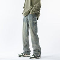 Men’s Fashion Retro Trousers - Blue / L - Baggy