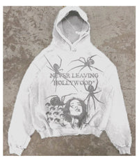 Spider Retro Hoodie - White / L - Hoodie