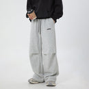 Split Pleated Design Casual Pants Autumn And Winter Embroidery - Baggy