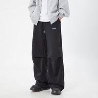 Split Pleated Design Casual Pants Autumn And Winter Embroidery - Baggy