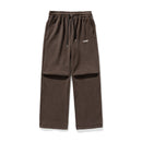 Split Pleated Design Casual Pants Autumn And Winter Embroidery - Brown / L - Baggy