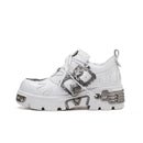 Thick-soled Gold-heavy Muffin Leather Shoes - Schuhe