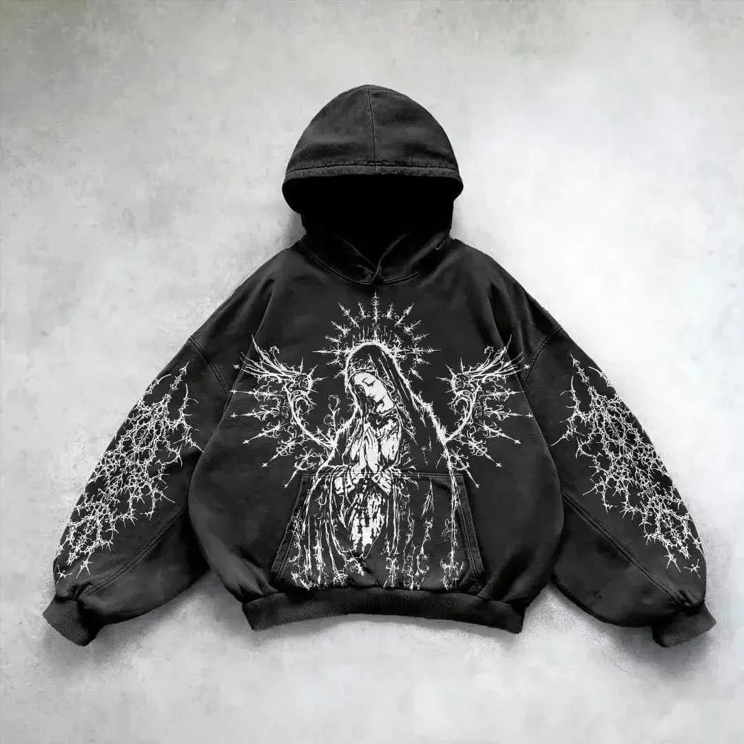 Vintage Skull Hoodie - Style 8 Polyester Fabric / L - Hoodie