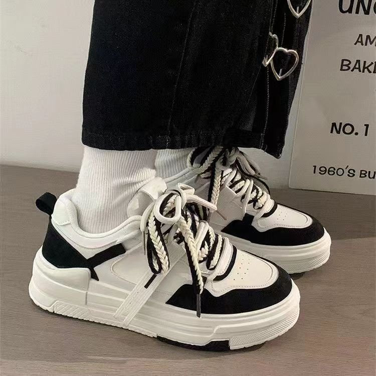 Women´s Thick-soled All-match Fashion White Shoes Casual - Black / 35 - Schuhe