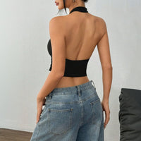 Women’s Backless Design Short Top - Baggy